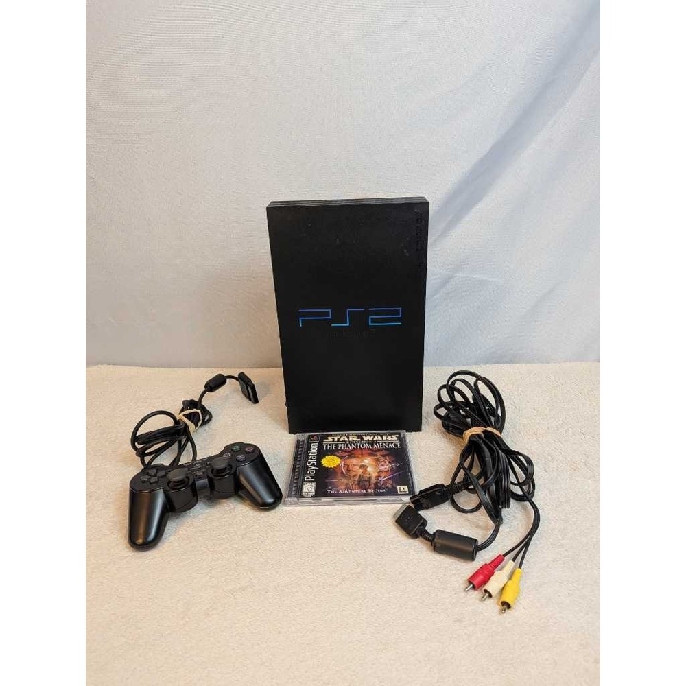 Sony PlayStation 2 Fat SCPH-39001 Console Bundle w/ Star Wars Game & Controller